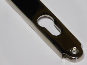 Smalle Deurplaat - PC 92 - Hoogglans Vernikkelt Messing