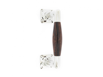 Hochglanz-Nickelgriff mit Palisanderholz - 16 cm