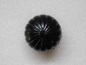 Großer Türknauf mit Rosette - Schwarz - Gusseisen - Fester Knopf