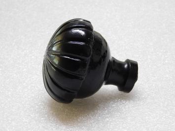 Großer Türknauf mit Rosette - Schwarz - Gusseisen - Fester Knopf