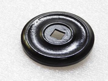 Großer Türknauf mit Rosette - Schwarz - Gusseisen - Fester Knopf