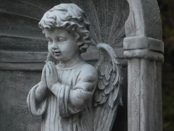 Große klassische Gebetskapelle mit betendem Engel – ca. 95 x 70 cm – Stein
