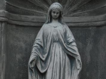 Large Classic Prayer Chapel with Statue of the Virgin Mary – approx. 95 x 70 cm – Stone
