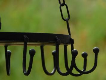 Elegant Hanging Rack for Pots and Kitchen Utensils – Metal – Ceiling-Mounted Model - Matte Black