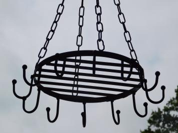 Elegant Hanging Rack for Pots and Kitchen Utensils – Metal – Ceiling-Mounted Model - Matte Black