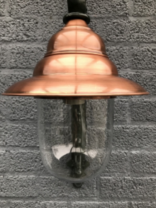 Nostalgic wall lamp Vera in the color green, with a copper shade