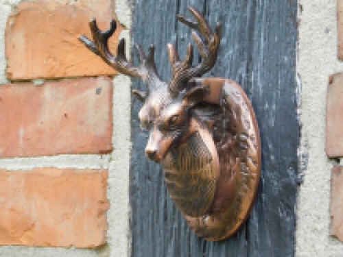 Door knocker deer - antique iron - copper colour