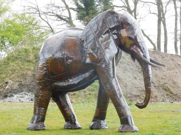 XXL-Elefant, handgefertigt – Metall – ca. 225 x 250 cm – Braune Ausführung