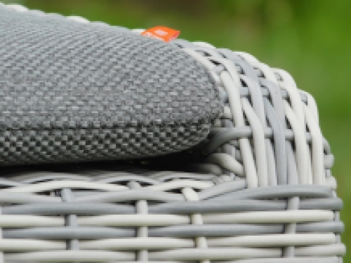 Footstool - light grey - with seat cushion