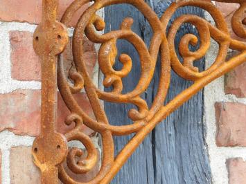 Großes Winkelprofil aus Gusseisen – Rustikale Dach- und Vordachstütze – Rostfarbe