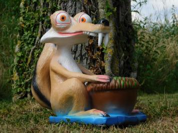 Scrat – Dekorative Figur mit Blumenkasten – 40 cm – Polystone