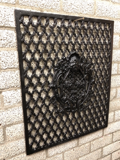 Cast iron door-window grille, wall ornament, black, beautiful wrought iron !!!