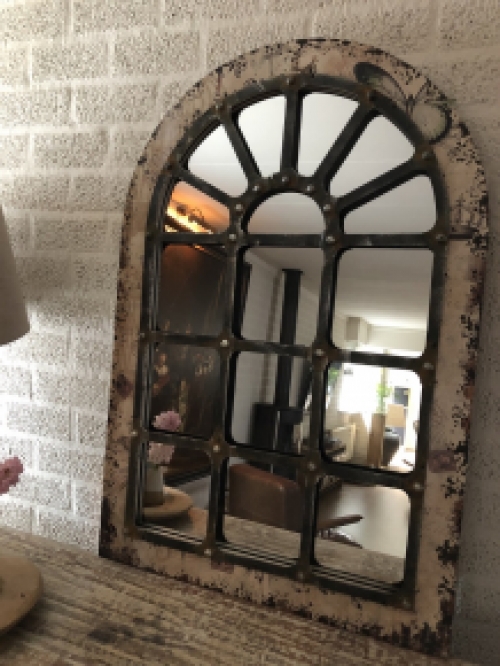 Large substantial stable window mirror, very nice in shape and robust in execution.