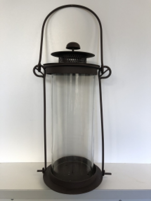 Large storm lantern, metal with glass, very beautiful!!