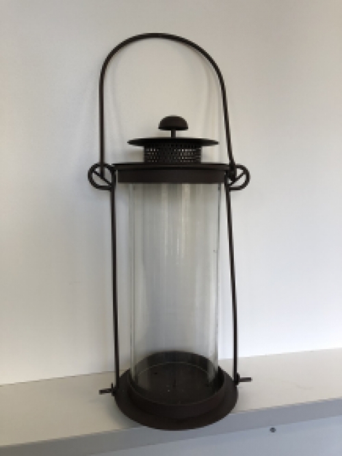 Large storm lantern, metal with glass, very beautiful!!