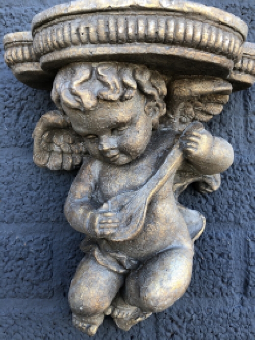 Wall ornament console Angel, flower holder, polystone, beautiful eye-catcher