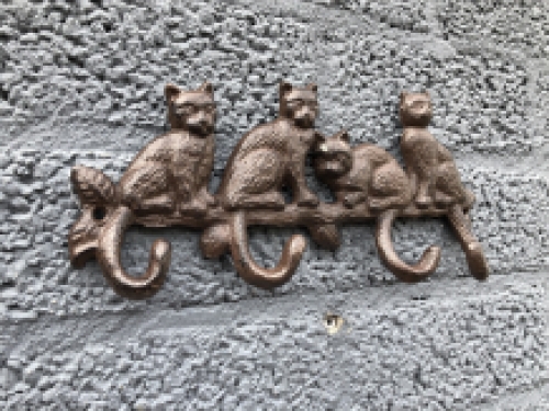 Garderobenständer mit Katzen - Braun - Gusseisen