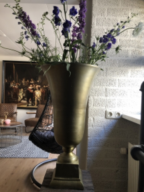 1 RAW Aluminium Goldpokal Vase groß