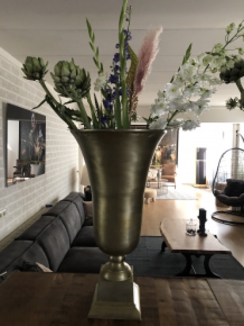 1 RAW Aluminium Goldpokal Vase groß