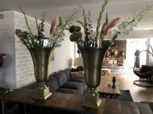 1 RAW Aluminium Goldpokal Vase groß