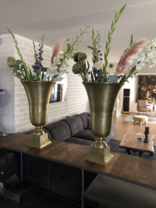 1 RAW Aluminium Goldpokal Vase groß