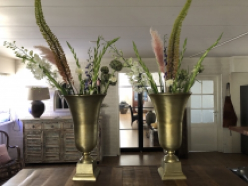 1 RAW Aluminium Goldpokal Vase groß