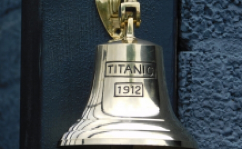 Bel ''Titanic 1912'' met touw, messing - 