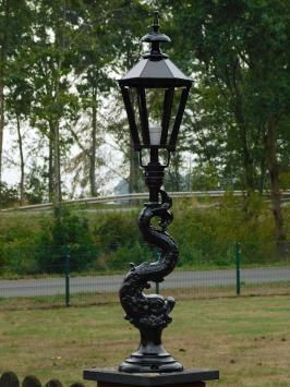 Mystical Fish Lamppost with Hexagonal Shade – 110 cm - Black - Aluminium