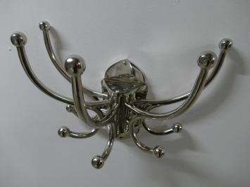 Kapstok met Beweegbare Haken – Vernikkeld Aluminium – 5 Dubbele Haken