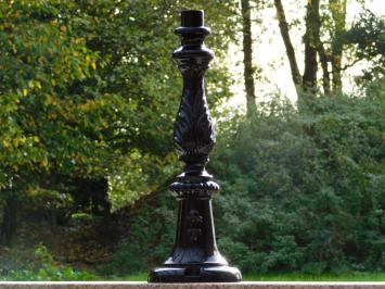 Classic Pedestal Post with Fleur-de-Lis - 53 cm - Black - Aluminum