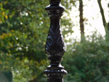 Classic Pedestal Post with Fleur-de-Lis - 53 cm - Black - Aluminum