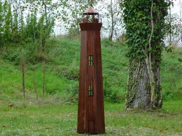 Klassischer Leuchtturm aus Metall XL – 130 cm – Rostoptik – Garten- und Innendekoration