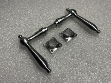 Door set in nickel and matt chrome – 2 door handles and escutcheons