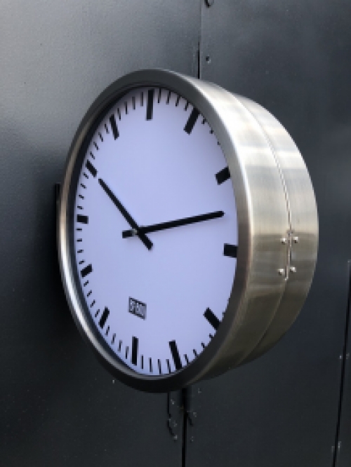 Beautiful industrial double-sided wall clock by boo, steel