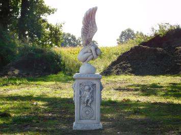 Kneeling Angel on English Pedestal - 140 cm - Stone
