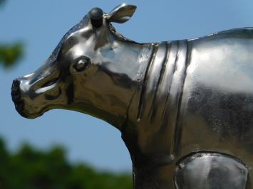 Statue Kuh - Metall - Farbe Chrom, Letste!!