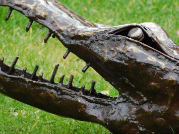 Krokodil XL - 220 cm - Uniek en Handgemaakt uit Metaal