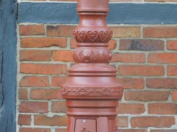 Elegant Cast Iron Lamppost with Copper and Brass Cap - 340 cm