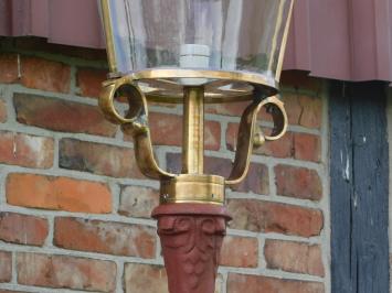Elegant Cast Iron Lamppost with Copper and Brass Cap - 340 cm