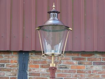 Elegant Cast Iron Lamppost with Copper and Brass Cap - 340 cm