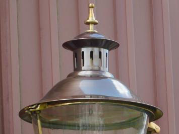 Elegant Cast Iron Lamppost with Copper and Brass Cap - 340 cm