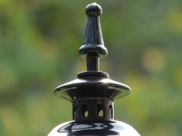 Klassischer Laternenschirm Schwarz - 40 cm - Aluminium - Rundes Glas mit Messingakzenten