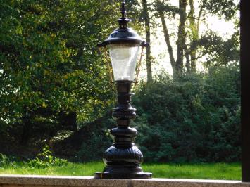 Klassischer Laternenschirm Schwarz - 40 cm - Aluminium - Rundes Glas mit Messingakzenten
