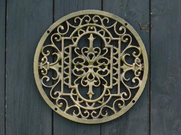 Rundes Mandala-Gitter - Goldbronze - Gusseisen