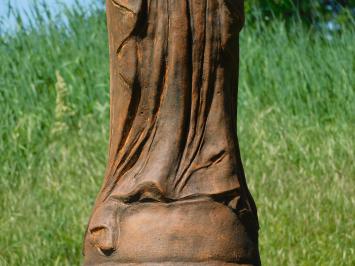Statue of Mary on Pedestal – 128 cm – Solid Stone with Oxide Finish – Praying Mary