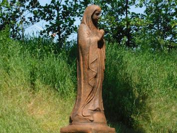 Statue of Mary on Pedestal – 128 cm – Solid Stone with Oxide Finish – Praying Mary