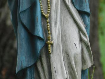 Statue of Mary XL with Rosary - Polystone - In Colour