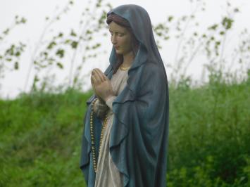 Statue of Mary XL with Rosary - Polystone - In Colour