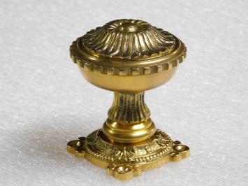 Fixed Door Knob with Rosette - Polished Brass