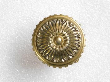 Fixed Door Knob with Rosette - Polished Brass